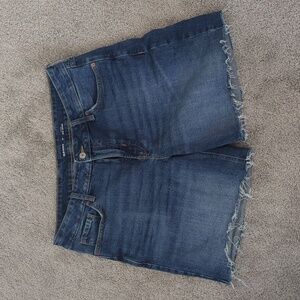 Old Navy Women's Medium Wash Denim Shorts Mid Ride OG Loose Size 14